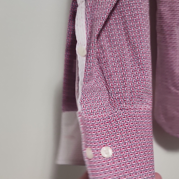 Ted Baker Endurance Slim Fit Pink And Red Button Down Shirt - Picture 8 of 9